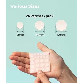 ANUA-RB Acne Pimple Patch Absorbing Hydrocolloid, 3 Sizes for Blemishes and Zits, Face and Body, Not Tested on Animals (240 Count) Pack of 10