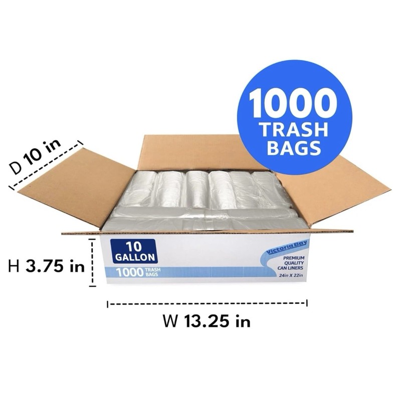 Victoria Bay 1000 ct. TRASH BAGS - Victoria Bay 10-Gallon