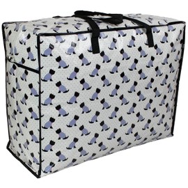 Storage Bags Water & Dust Resistant. Double zipped storage bags for toys, laundry, bedding. Underbed Wardrobe Space Saver Scotty Scottie dogs print (65 ltr)