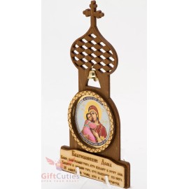 Theotokos of Vladimir Владимирская БМ Russian Orthodox Wooden Icon Magnet Prayer