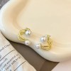 Unbranded 14k Gold Simple Design Pearl Stud Earrings