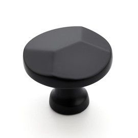 Ravinte 25 Pack Matte Black Round Cabinet Hardware Knobs,Solid Zinc Alloy Single Hole Drawer Pulls Dresser Knobs for Kitchen,Bathroom Furniture