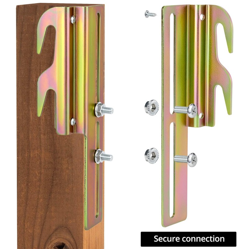 QWORK Bed Frame Brackets, 4Pcs 711 Bolt-On to Hook-On Bed