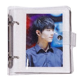 ANKOMINA 50/100 Pockets 2-Ring Binder Photo Album,Shiny Clear PVC Refillable Card Holder Notebook for Mini Instax,Name Card,Tickets,Postcards,Picture,3/4/5/6 inch