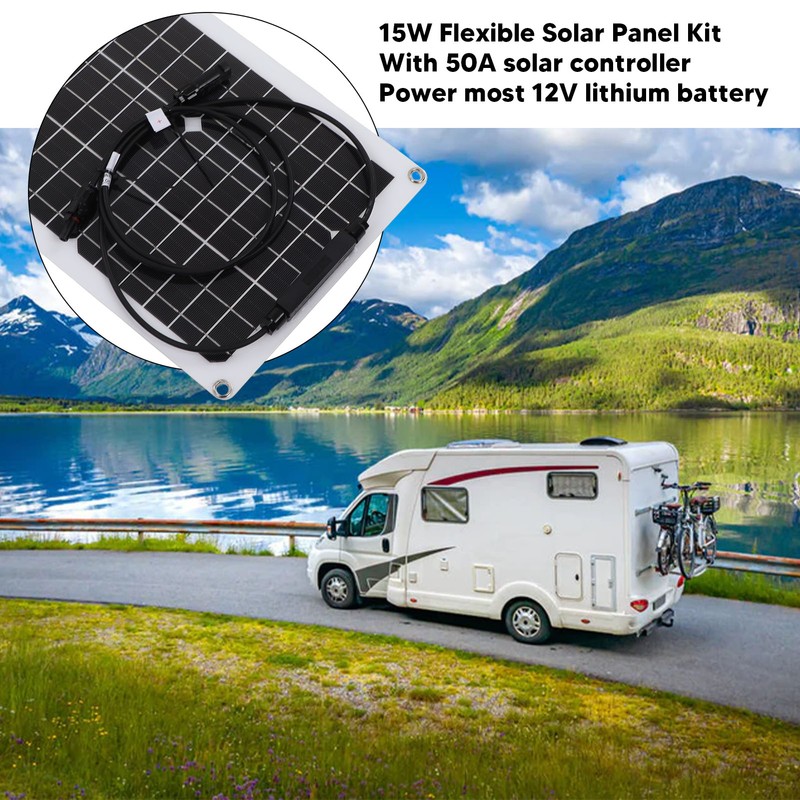 15W Flexible Solar Panel with 50A Controller Monocrystalline Silicon PET