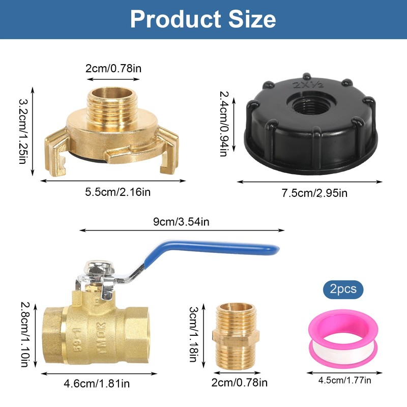IBC Container Accessories, IBC Ball Valve with Quick Coupling, 1/2