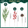 55PCS Christmas Artificial Pine Branches Set, Includes 45PCS 11.4" Fake