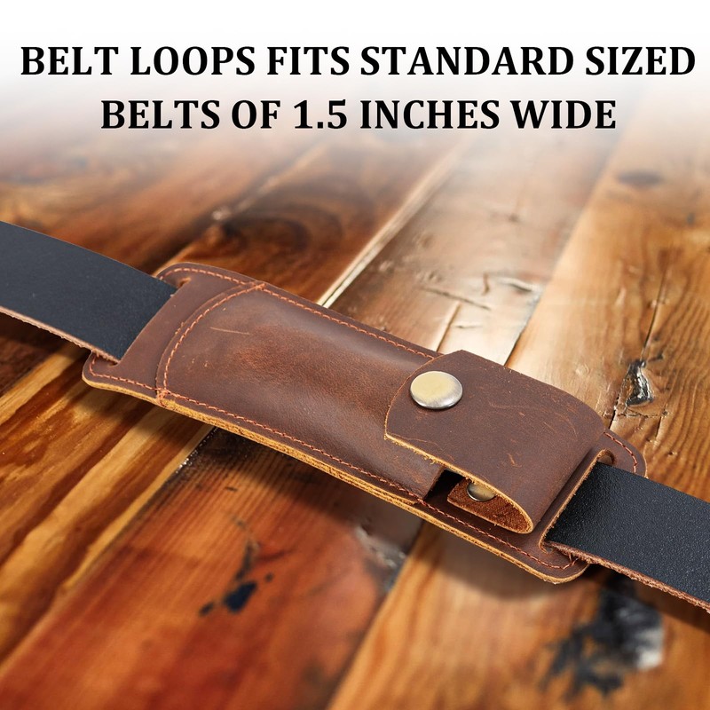 Leather Knife Sheath for Belt，Knife Holster，EDC Pocket Organizer Case Knife