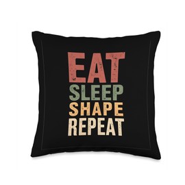Eat Sleep Shape Repeat Daily Fitness Routine Throw Pillow