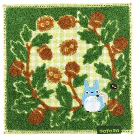 Marushin Mini Towel, Ghibli, My Neighbor Totoro, Forest Favorite, Green, 100% Cotton, Acorn, 1045006300, 9.1 x 9.1 inches (23 x 23 cm)