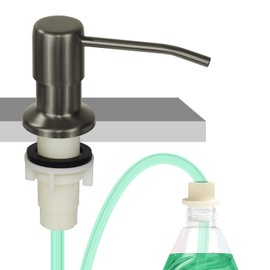 Soap Dispenser for Kitchen Sink, Built in Sink Soap Dispenser, Countertop Soap Dispenser Pump with 47" Extension Tube kit, No Need to Fill Little Bottle Again, Gray
