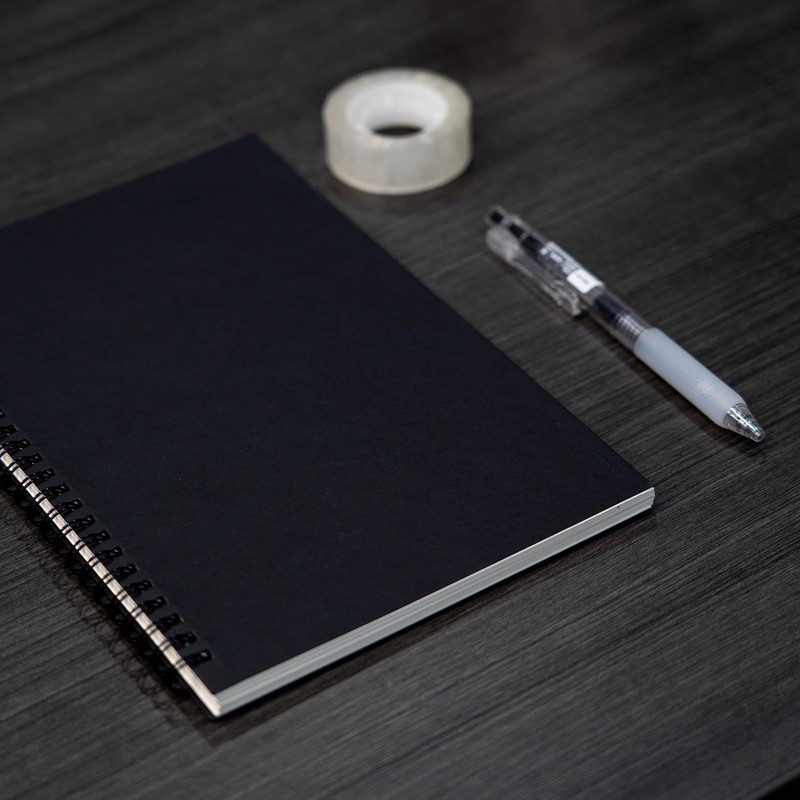 Ykimok 2 Pack College Ruled Notebook, Soft Black Cover Spiral