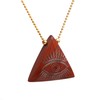 Gempires Trillion Pendant Necklace, Red Jasper Pendant, Evil Eye Carving,