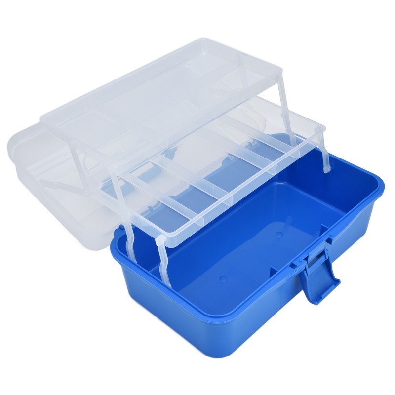 Plastic Storage Box Portable 3 Layer Folding Handheld Tool Organizer