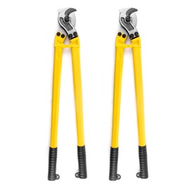 QWORK Cable Cutter, 2 Pack 24 Inch Stainless Steel Hardened Cutter for Cutting Up to 3/8" Wire Rope
