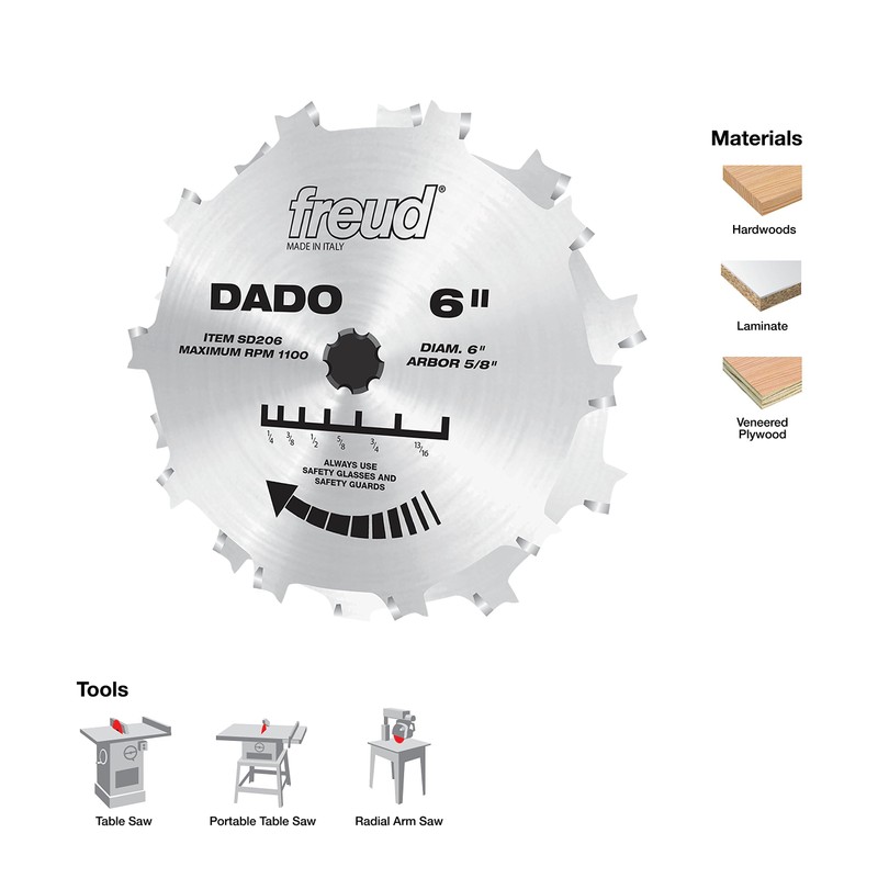 Freud 6" Pro Dado Set with Tico Hi-Density Carbide for
