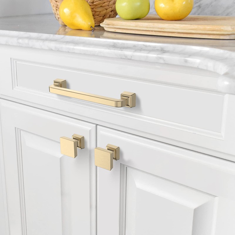 Amerdeco 10 Pack Brushed Gold Cabinet Knobs 1.2 Inch(30mm) Gold