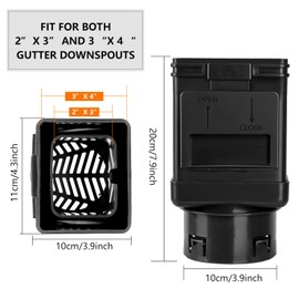 MARKBIT Downspout Filter, Downspout Leaf Filter, Gutter Downspout Guard, Downspout Screen Filters, Leaf Removers（2PCS） (Black)