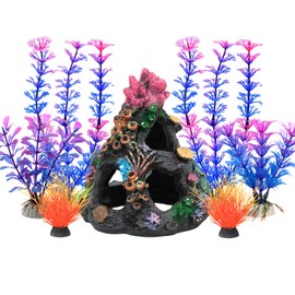 Vtapliea Aquarium Coral Rock Mountain Cave Set Fish Tank Decoration Coral Ornament Aquarium Plant Fish House for Betta Rest Hide