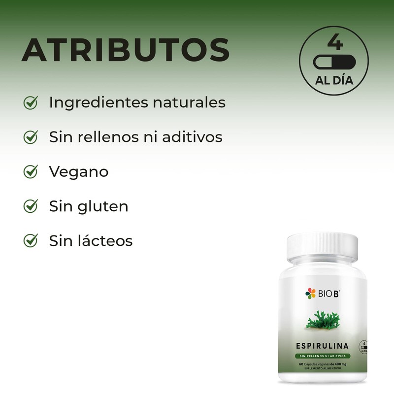 BIO B | Espirulina 60 cápsulas veganas
