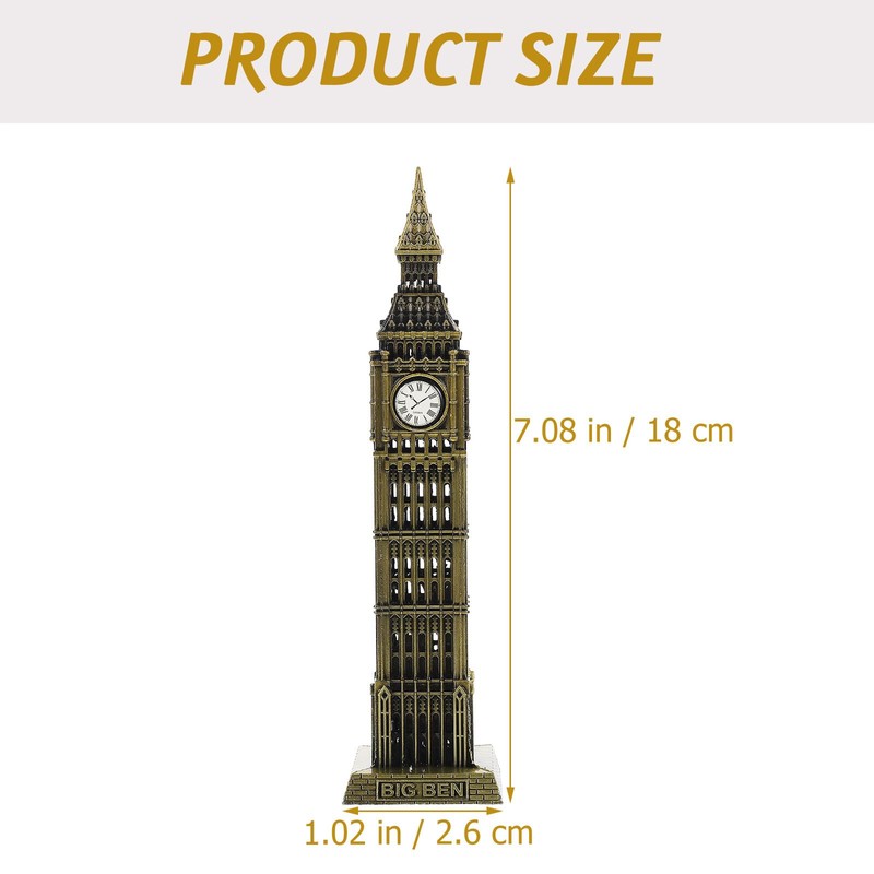 Beavorty Big Ben Model London Building Ornament 7.08In Metal Architectural