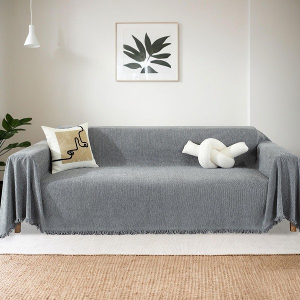 ele ELEOPTION Chenille Couch Cover Blankets for Sofa Slipcover Backrest