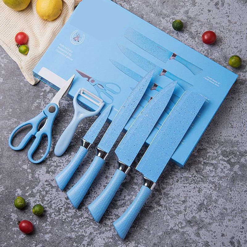 Colorful 6 Piece Knife Set Stainless Steel Practical Kitchen Knife