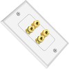 Tunghey 2Pack Gold Plated Speaker Wall Plate With Banana Plug