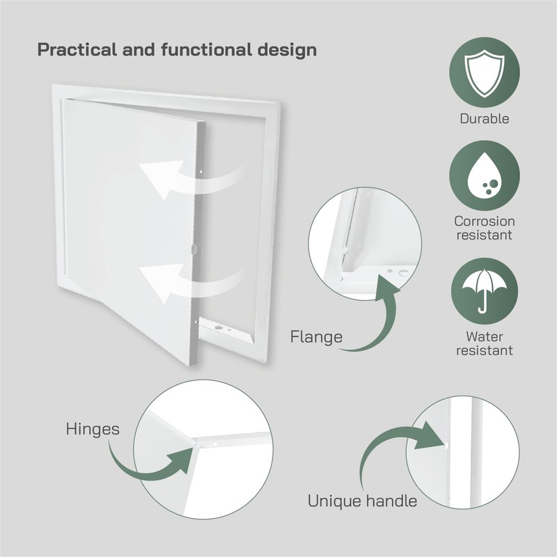 Vent Systems 16" x 12" Inch White Galvanized Steel Access