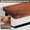 TOKCKYBL Double Toilet Paper Holder with Walnut Wood Shelf -