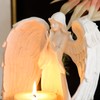 Prayer Angel Candlestick Pure White Wing Angel Prayer Statue for