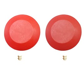 2pcs Red Chemical Resistant Combo Seat/Disc Fits Both Snap and Screw On Toilet Flapper for American Standard 033643-0070A Fluidmaster Flush Valve Seat Disc 5103