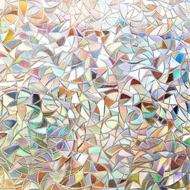 Finnez Window Privacy Film Window Film 3D No Glue Glass Sticker for Glass Door Home and Office Heat Control Anti UV 17.5 x 78.7 inches