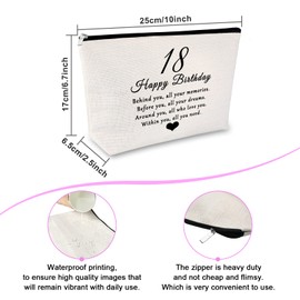 Sfodiary 18th Birthday Gifts for Girls Makeup Bag 18 Years Old Birthday Gifts Friendship Gifts for Best Friend Funny Bestie Gift Cosmetic Bag Daughter Birthday Gifts from Mother Travel Cosmetic Pouch