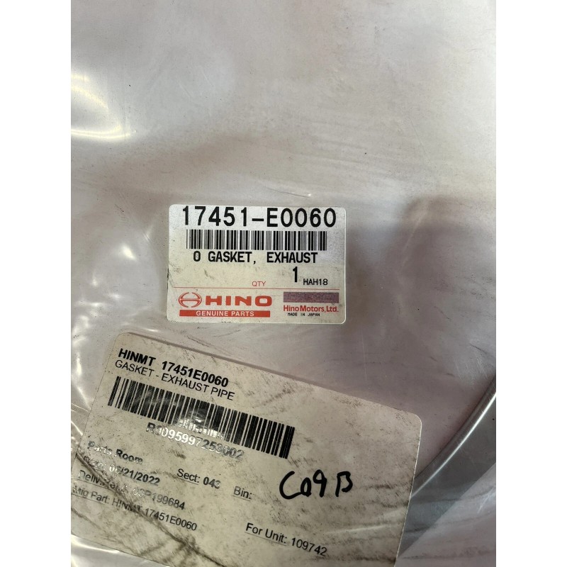 Hino OEM HINO DPF EXHAUST CATALYST GASKET P/N 17451-E0060