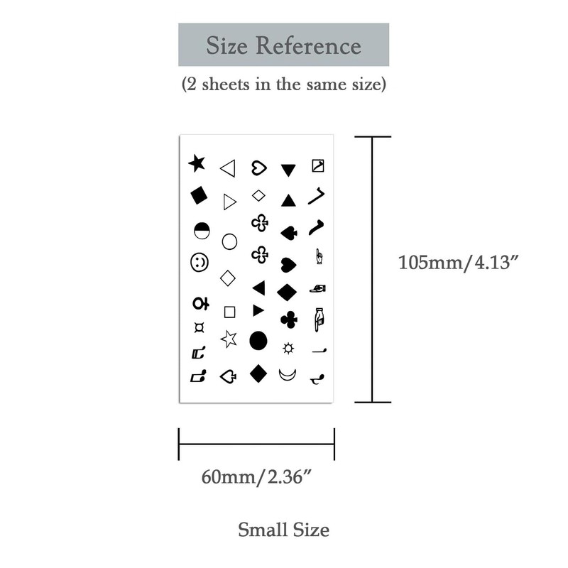 Oottati Small Cute Temporary Tattoo Sticker Set of 2 -