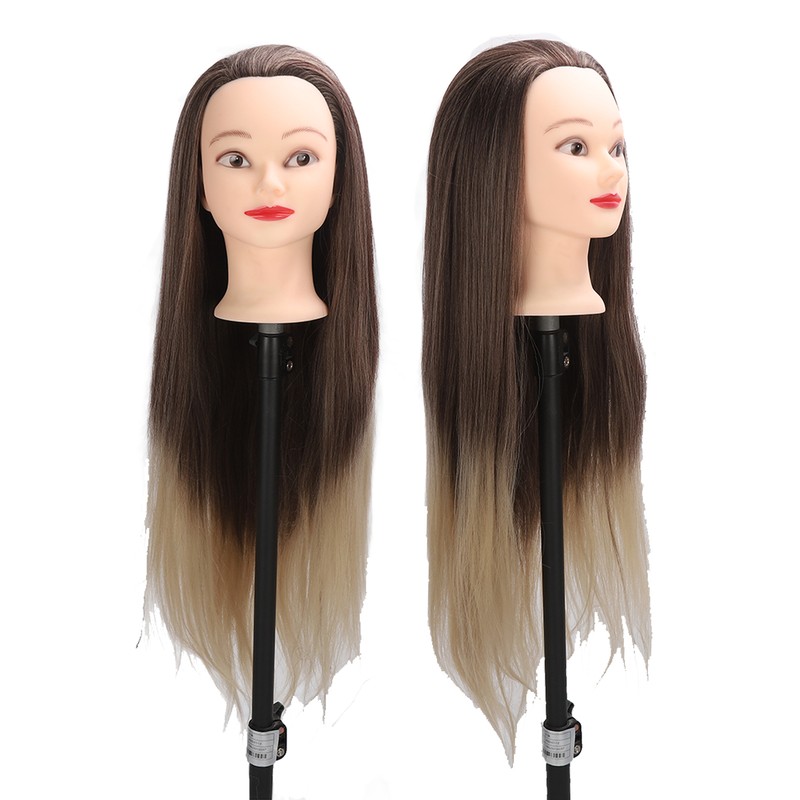 Training Head Long Soft Hair Hairdressing Styling Mannequin Head Hat