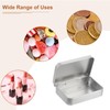 sourcing map Metal Tin Box Containers, 3.4x2.4x0.7 Inch Silver Rectangular
