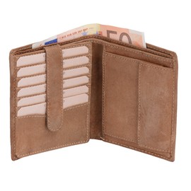 Avanco Men's Leather Trifold Wallet 11 x 12 cm Light Brown