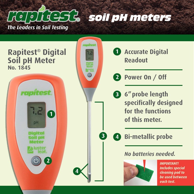 Luster Leaf 1845, Digital Soil Ph Meter, Brown