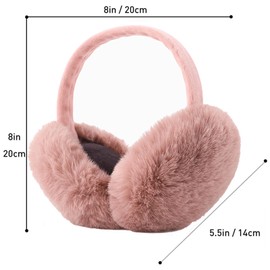SUGSHYN Earmuffs for Women Girls Soft Ski Accessories Foldable Plush Thermal Wind Protection Unisex Fashion Winter Gift Warm and Cold White One Size, pink