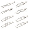 CRAFTYMELODY 8Pcs Fold Over Clasp 4 Style Brass Cubic Zirconia