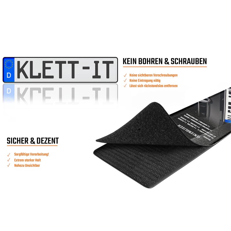 LP A160-1 Number Plate Holder Frameless Original Velcro IT Number