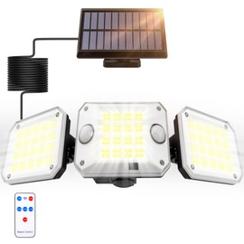 Solar Light Outdoor [Two Sensors Ultra-Wide Detection] COPPOR Sensor Light Separated Type Motion Solar 2600mAh Large Capacity 3200 Lumens 3-Sided Emission Ultra-High Brightness 3 Intelligent Modes
