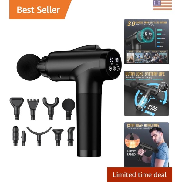 Lightweight Percussion Massage Device with Smart Display for Total Relaxation