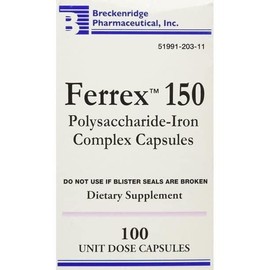 Breckenridge Ferrex 150 Iron Supplement Polysaccharide Complex 100 Caps