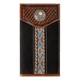 ARIAT Western Wallet Mens Rodeo Southwest Woven Brown Rowdy A35540282