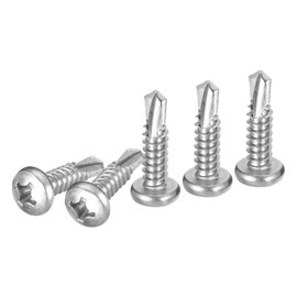DTGN #14x1" Pan Head Self Drilling Screws - 50Pack - 410 Stainless Steel Phillips Drive Self Tapping Sheet Metal Screws