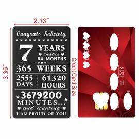 Viayen 7 Year Sobriety Card for Women Men, 7 Year Sober Gifts, Seven Years AA NA Recovery Anniversary Sober Token