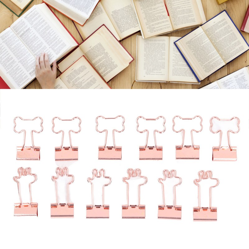 30 Pcs Binder Clips Powerful Clamping Force Deer Bone Shapes